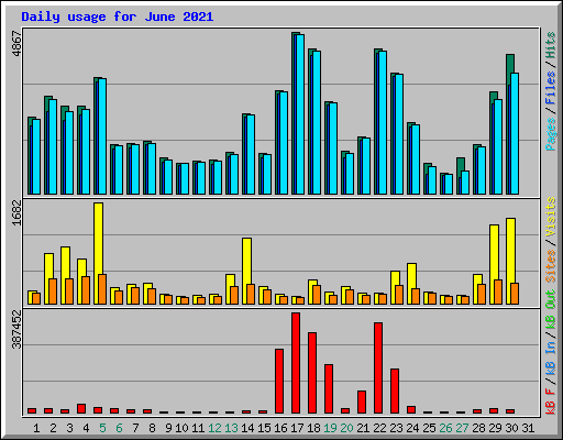 Daily usage for June 2021
